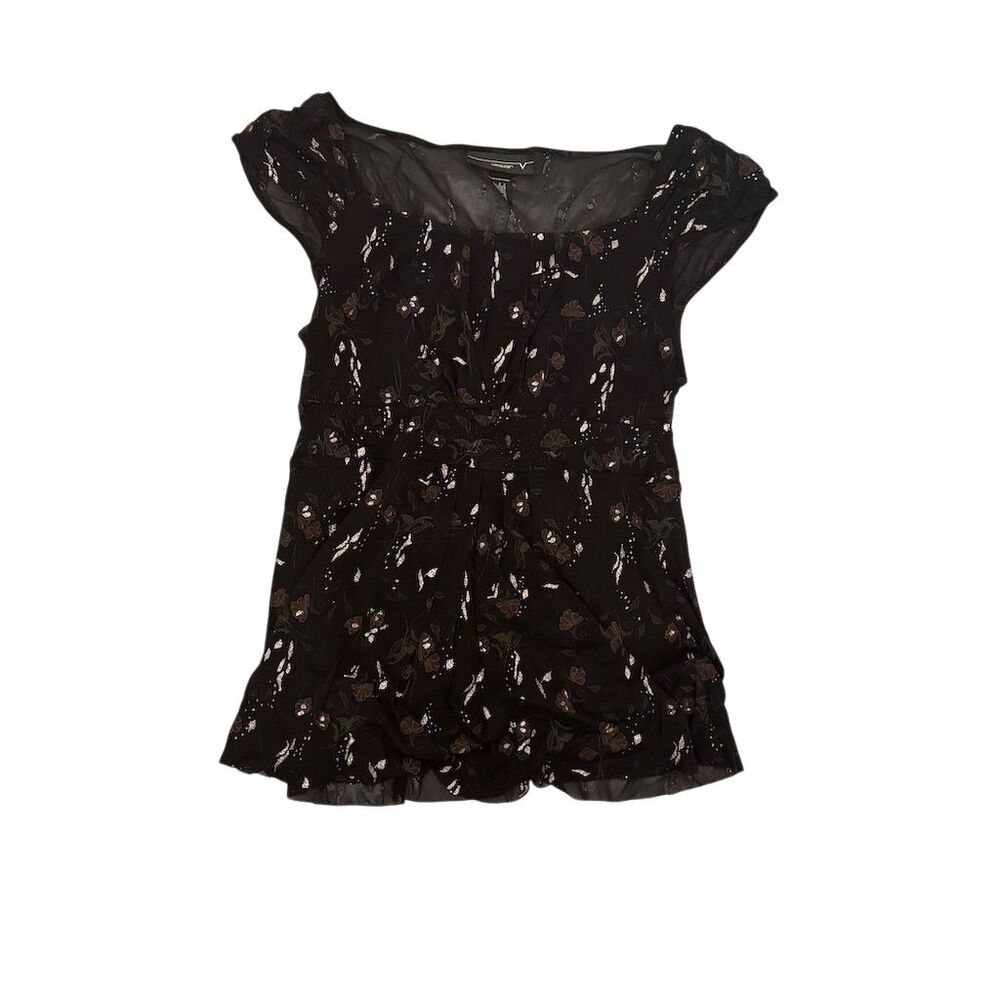 Venezia Women's Floral Blouse Size 14 Black & White‎
